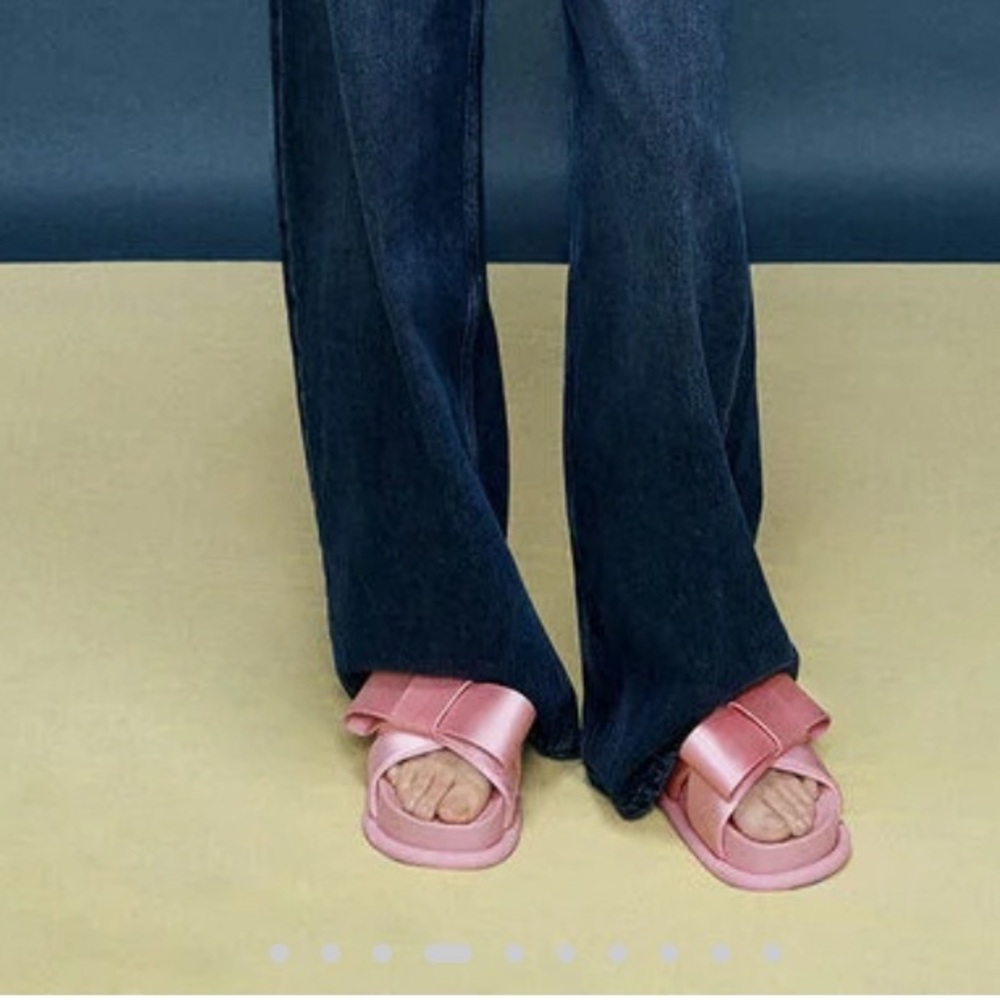 Charles & Keith Pink Padded Slide Sandals